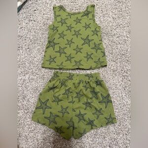 Kids Starfish Print Matching Set - Green